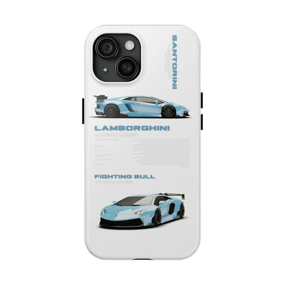 Lamborghini "Blue Bull" White iPhone Case