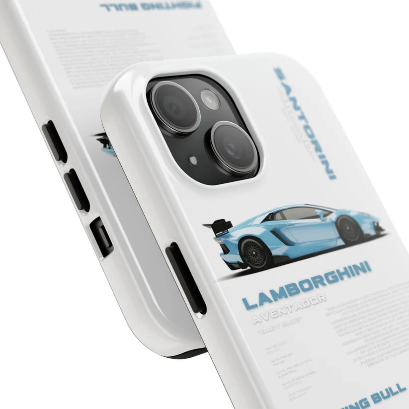 Lamborghini "Blue Bull" White iPhone Case