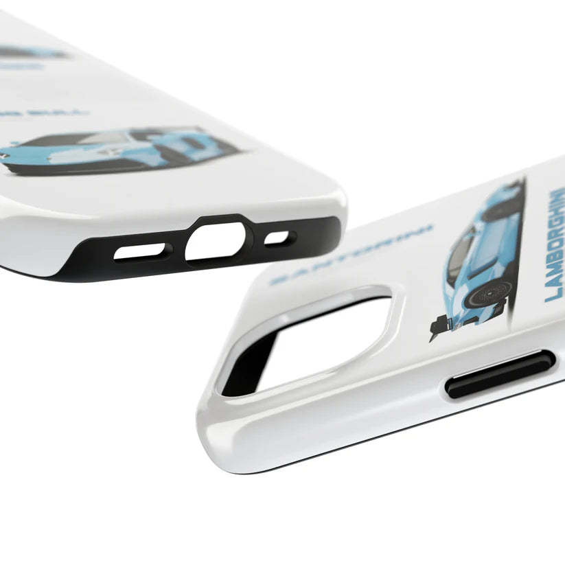 Lamborghini "Blue Bull" White iPhone Case