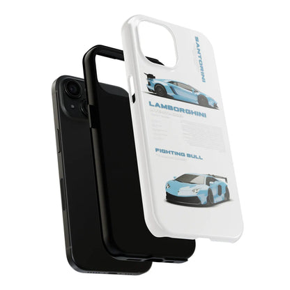 Lamborghini "Blue Bull" White iPhone Case
