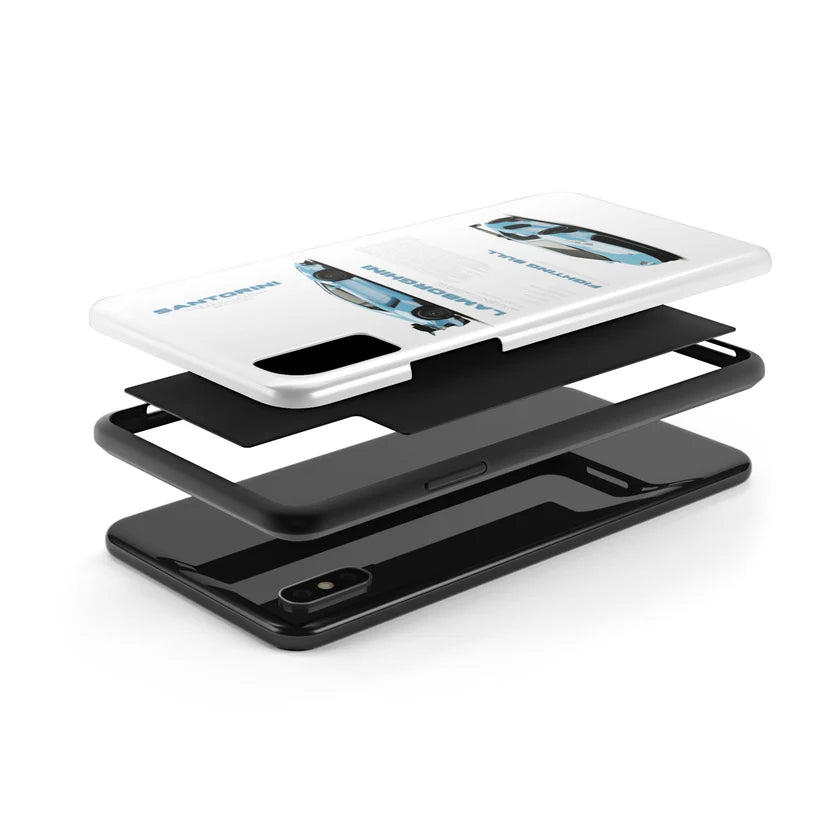 Lamborghini "Blue Bull" White iPhone Case