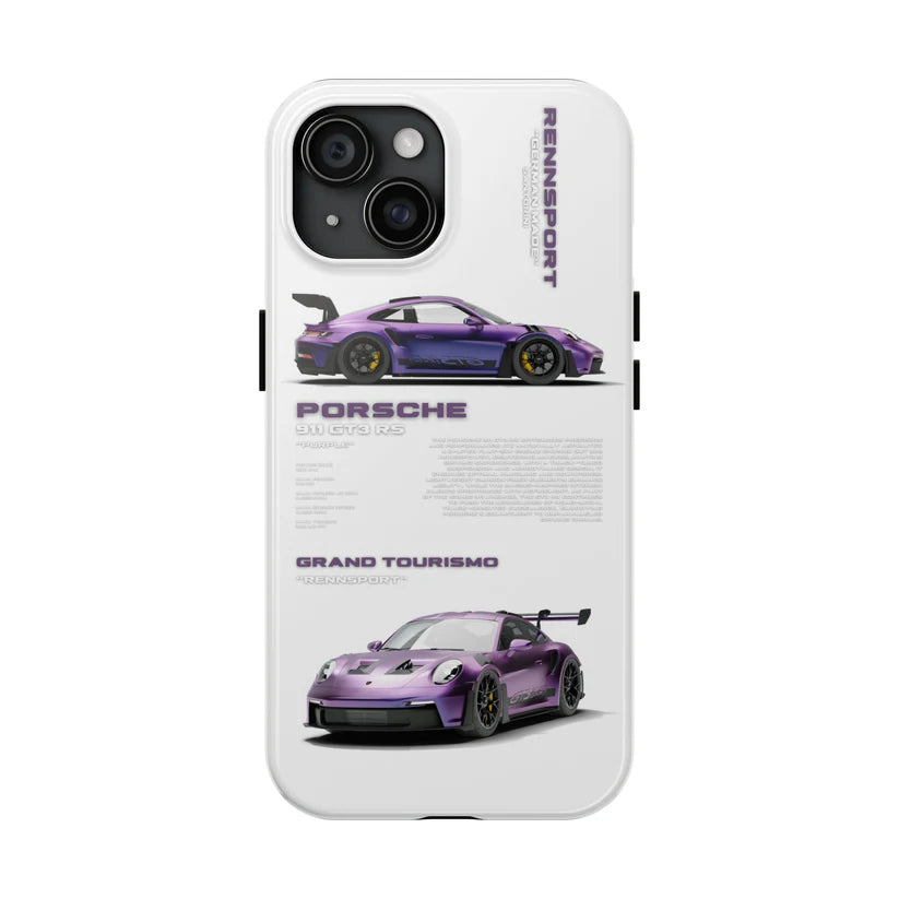 Porsche "GT3 RS" White iPhone Case