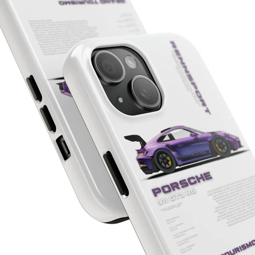 Porsche "GT3 RS" White iPhone Case