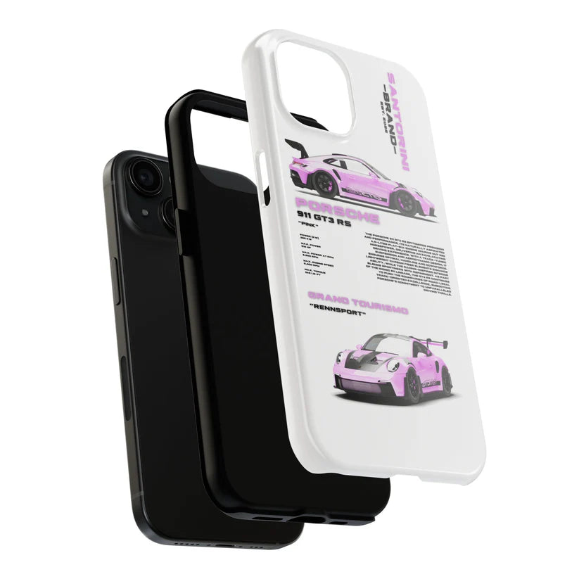 Porsche "Pink Death" White iPhone Case