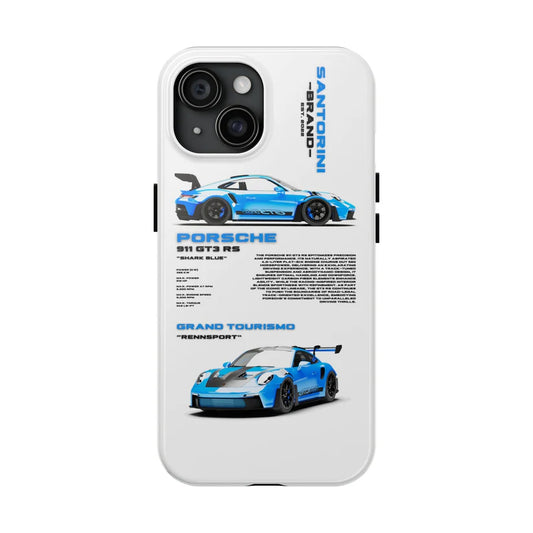 Porsche "Shark Blue" White iPhone Case