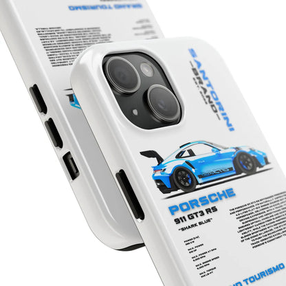 Porsche "Shark Blue" White iPhone Case