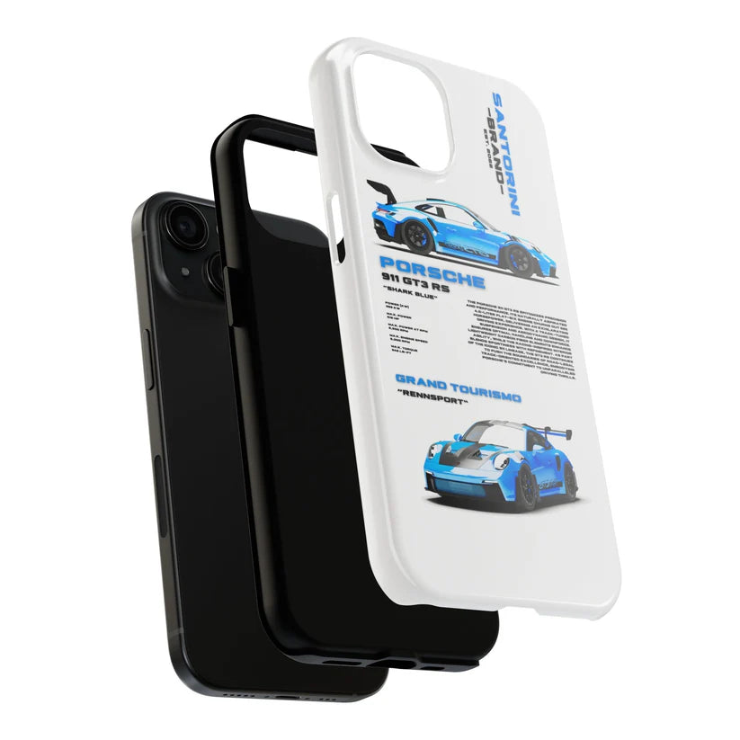 Porsche "Shark Blue" White iPhone Case