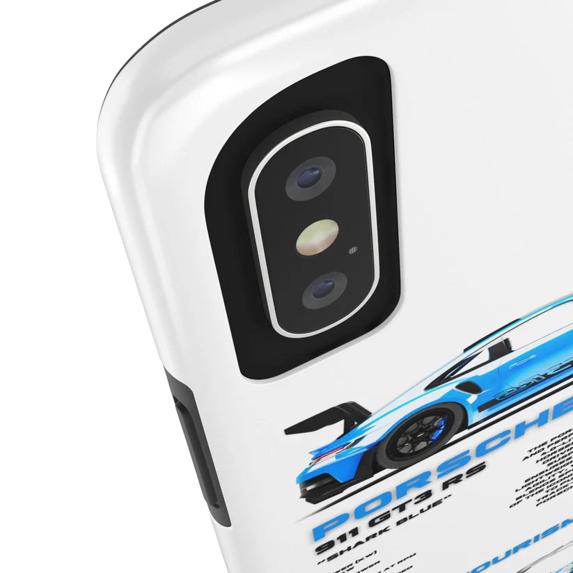 Porsche "Shark Blue" White iPhone Case