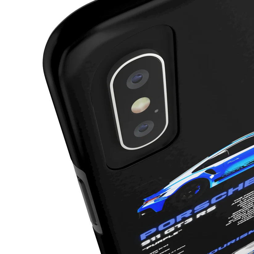 Porsche "Shark Blue" Black iPhone Case