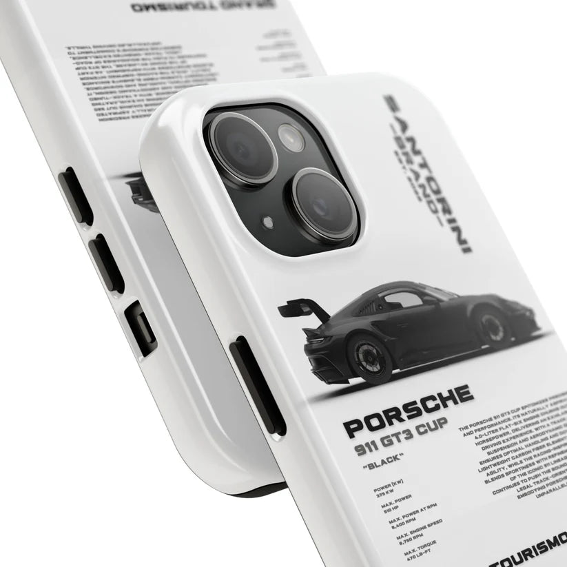 Porsche "Vanta Black" White iPhone Case