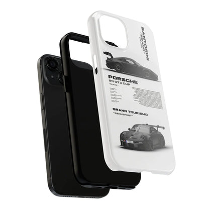 Porsche "Vanta Black" White iPhone Case