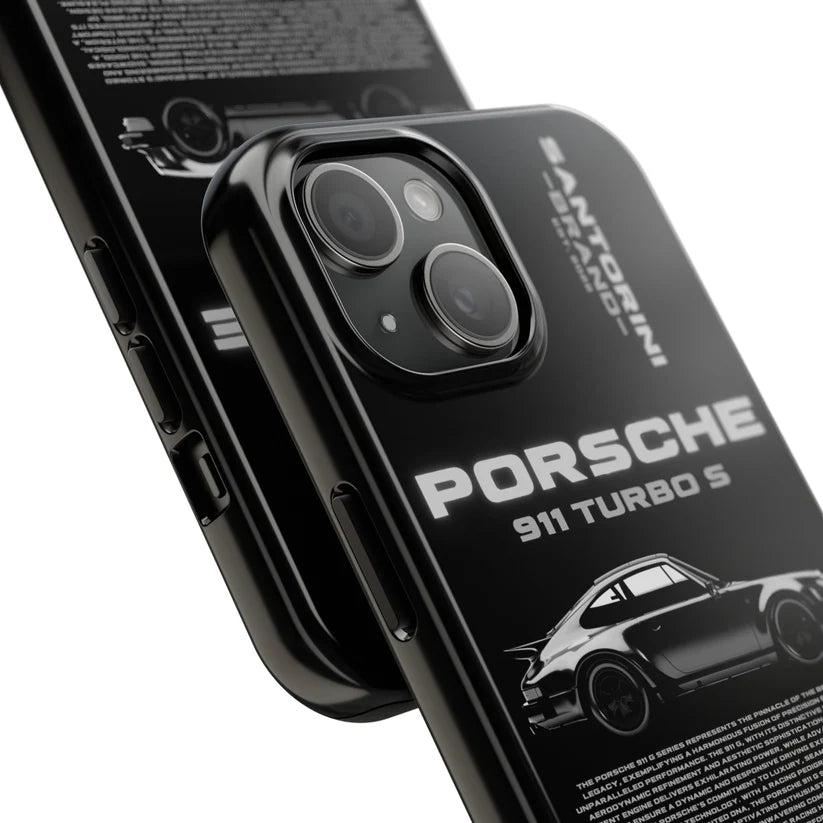 Porsche "Vintage Turbo S" Black iPhone Case